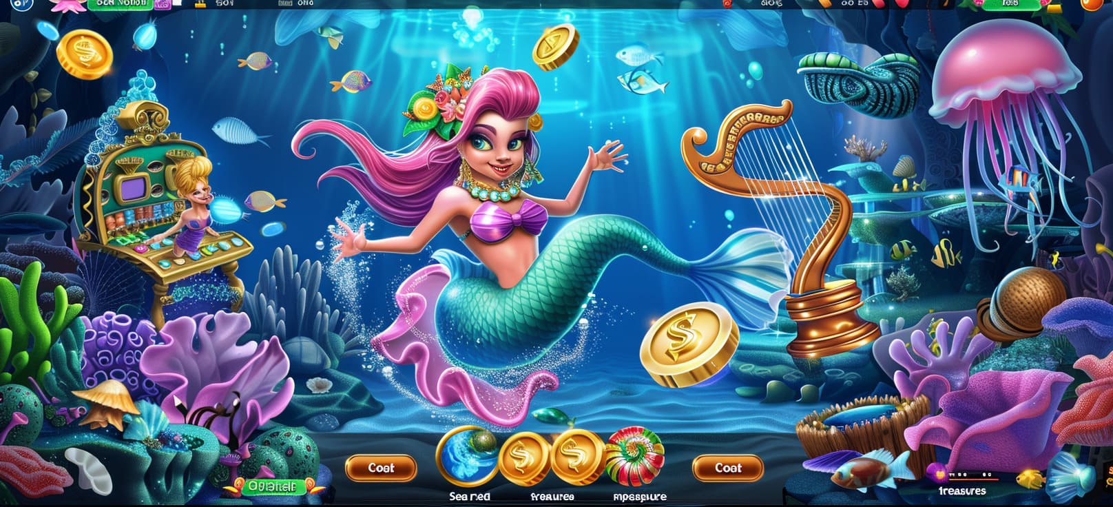 Caça-níqueis de sereia online com tesouros do mar no qkkbet cassino